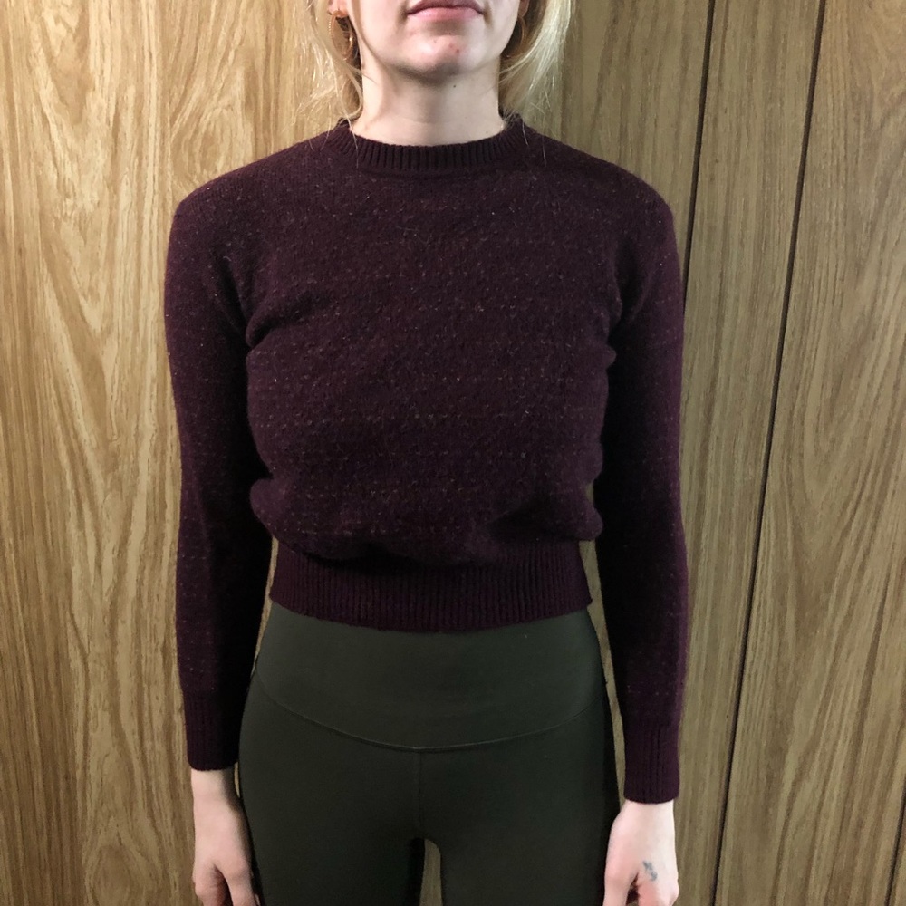 Burgundy 100% Wool Sweater
